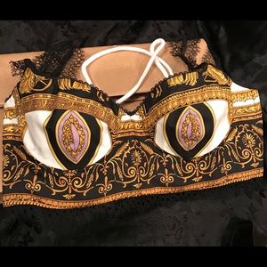 Versace Tribute Baroque Crop Top Size 40 Silk